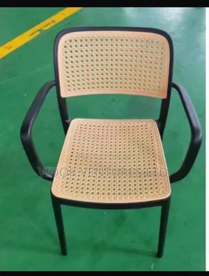 Plastic Rattan Chair With Arms.