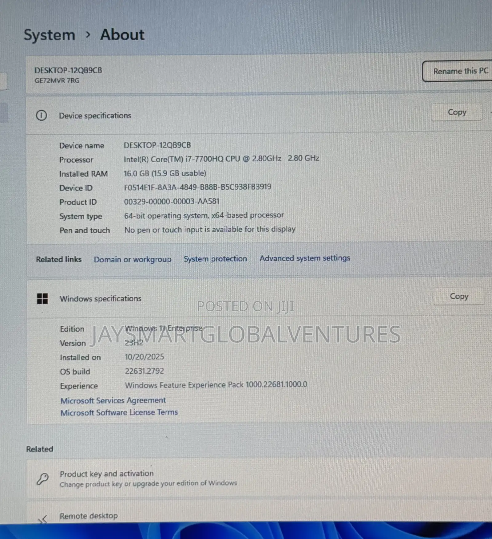 Laptop MSI GE72MVR 7RG Apache Pro 16GB Intel Core i7 SSD 1T