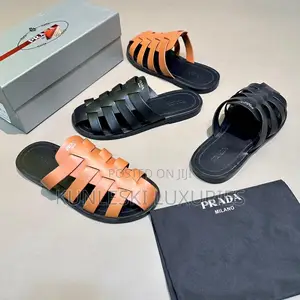 Original Prada Leather Half Shoe Sandals in Two Colors