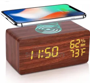 Wooden Wireless Charging Digital Clock