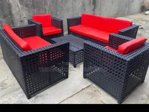 By7 Seaters Lounge/Garden Chairs With Center Table or Glass Top