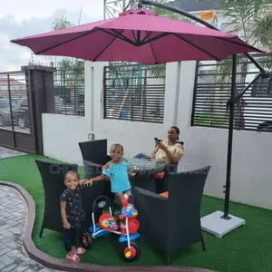 Garden Umbrella With Marble Base Support (Wine)