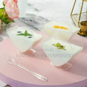 80ml Heart-shaped Mousse Dessert/Cream/Cake Disposable Cup 100pces
