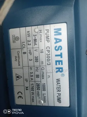 3hp Surface Pump.Brand: Master Pump.100% Copper