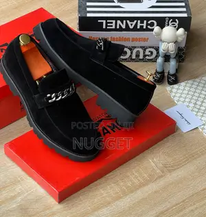 Ferragamo Black Suede Loafers 