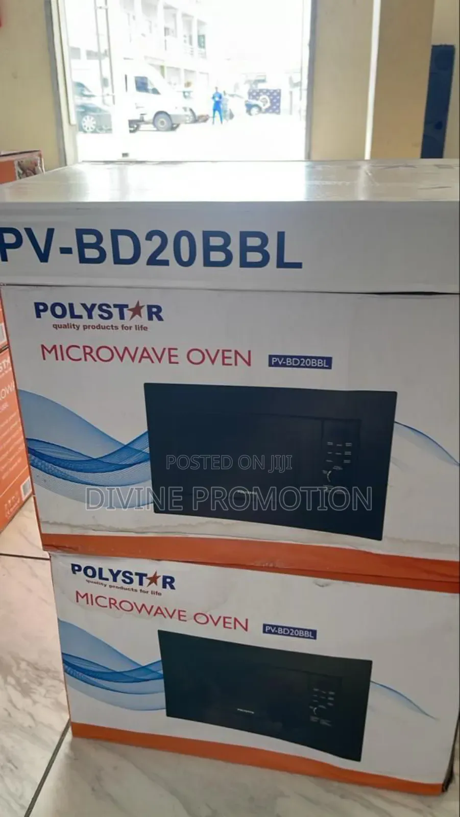 Polystar Built-in Microwave, 20 Liters, Black Color.