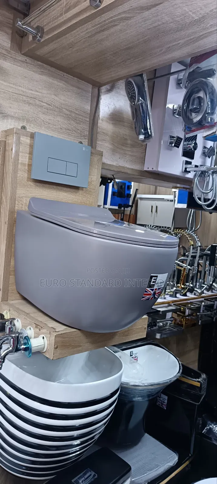 Grey Wall Hung Conceal Wc