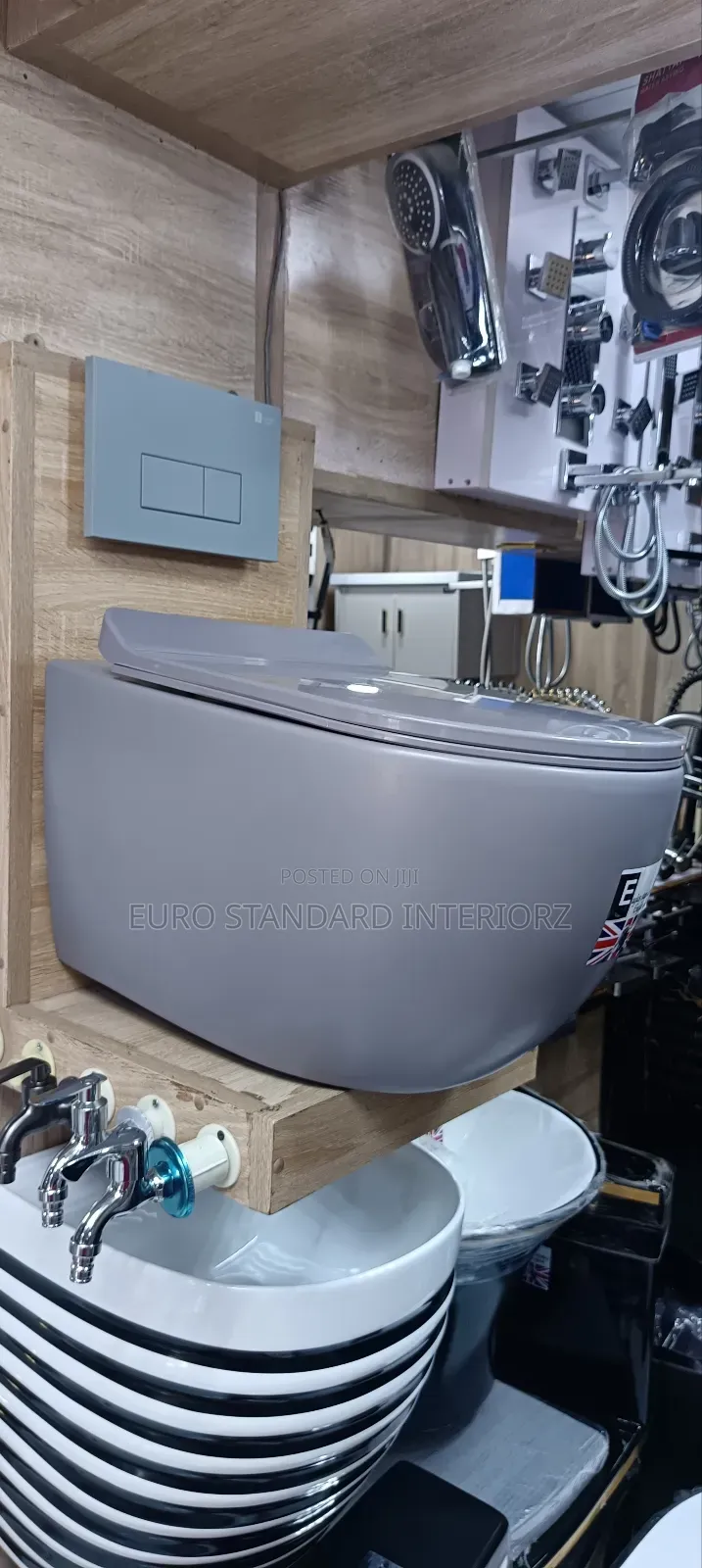 Grey Wall Hung Conceal Wc