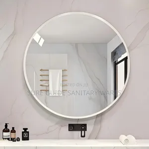 70x70 White Frame Simple Mirror