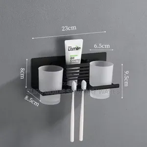 Black Wall Mounted Toothbrush Cup Holder