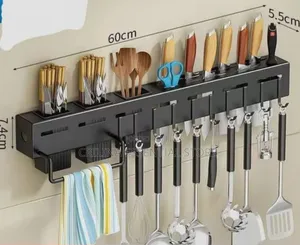 Kitchen Wall Mounted Cutlery Holder, Towel Holder, Hooks With Screws