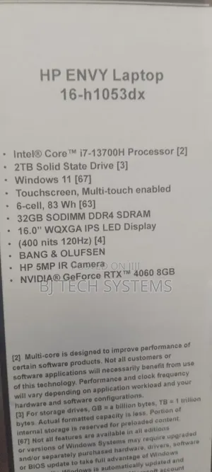 New Laptop HP Envy 16 Gaming 16-H1023dx 32GB Intel Core I7 SSD 2T