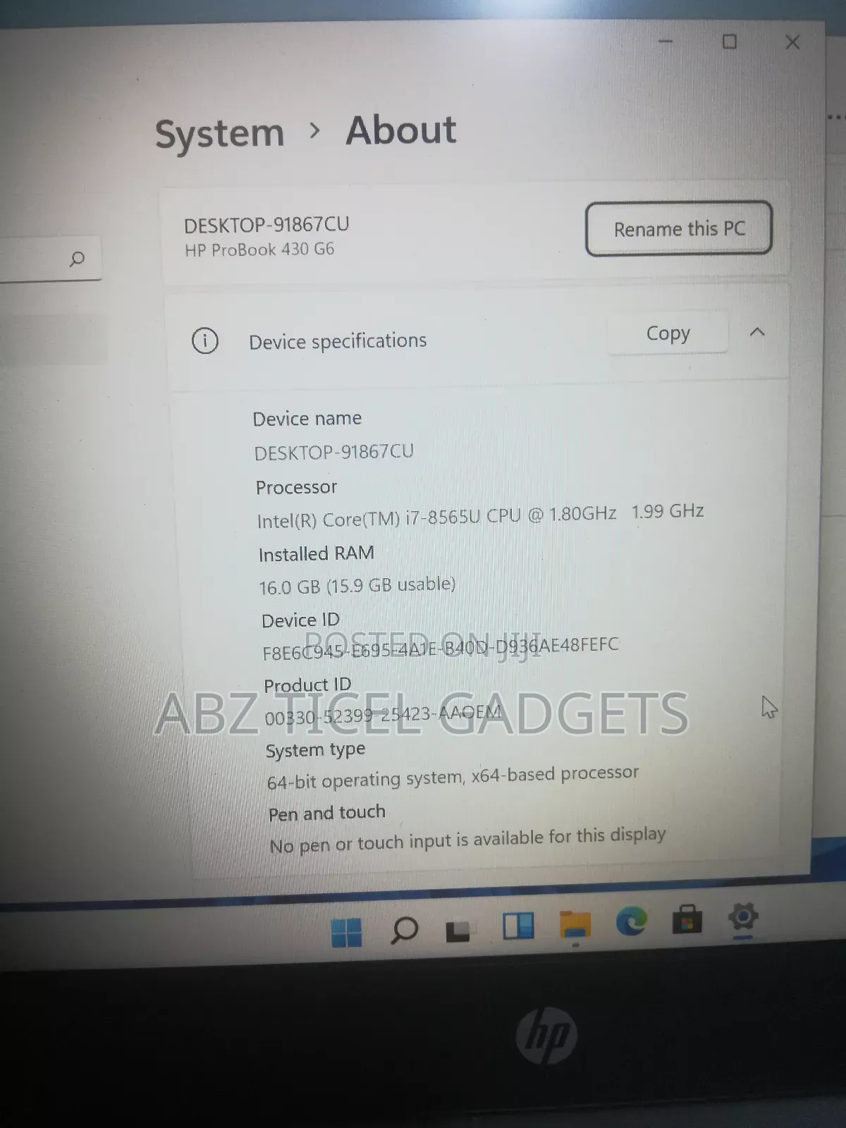 Laptop HP ProBook 430 G6 16GB Intel Core I7 SSD 256GB
