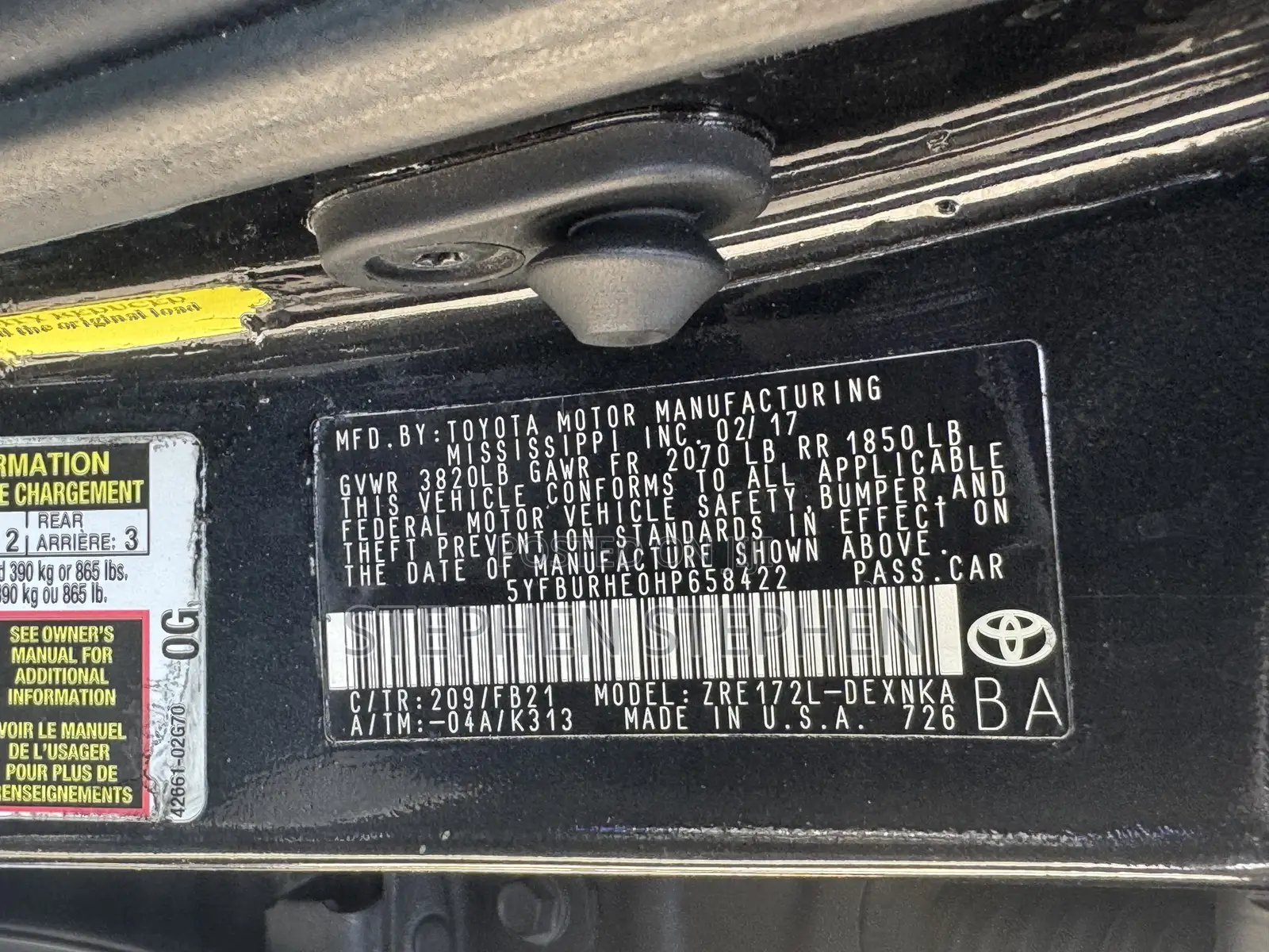 Toyota Corolla 2017 Black