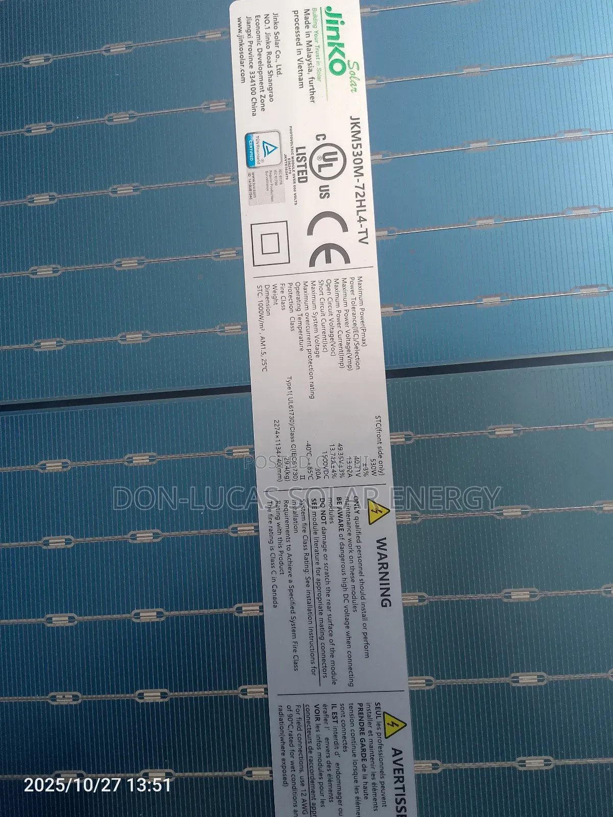 Jinko Solar Panel 530w