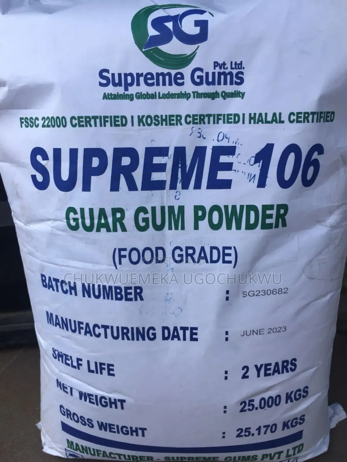 Guar Gum Powder.