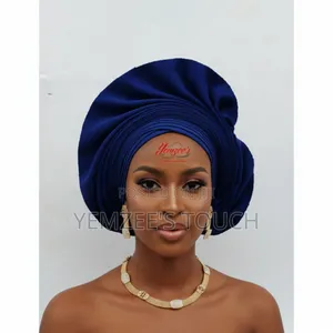 Royal Blue Autogele Made From High Quality Cotton Aso Oke