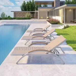 Luxury Metal Outdoor Loungers Waterproof Poolside, Courtyard Beach Gar