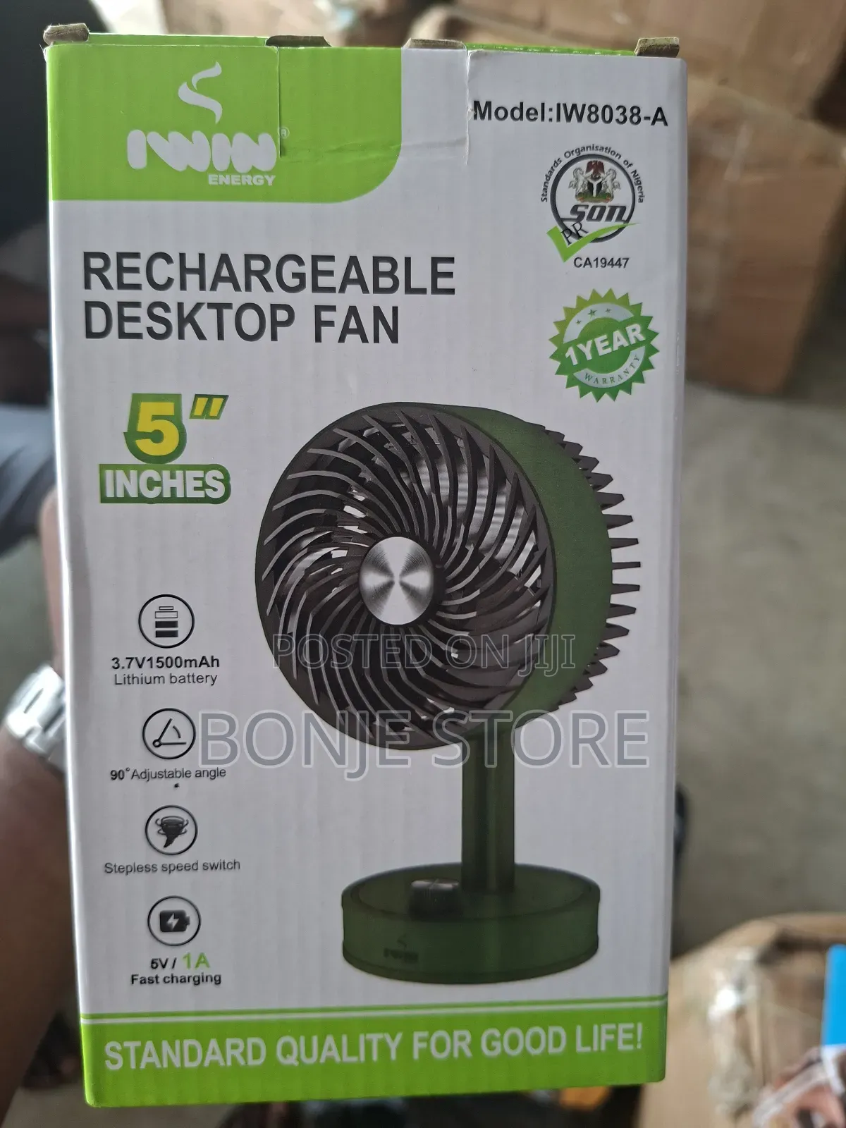 Iwin Energy Super Mini Rechargeable Desktop Fan 5inches Iw8038 a In Iwin Energy Super Mini Rechargeable Desktop Fan 5inches Iw8038 a In