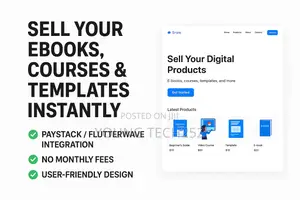Digital Product Website | Sell E-Books, Courses Files Online
