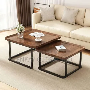 Wooden Top Center Table and Side Stool