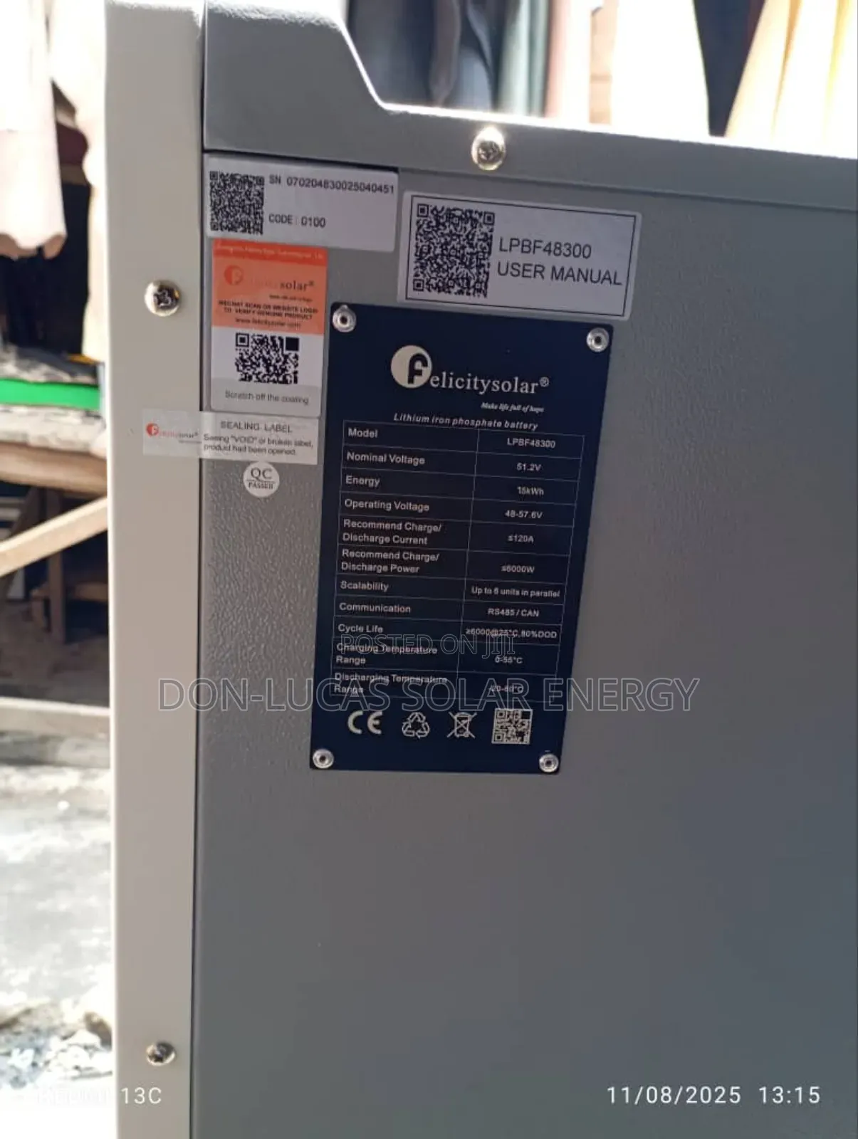 Felicity Lithium Ion Battery 15kwh