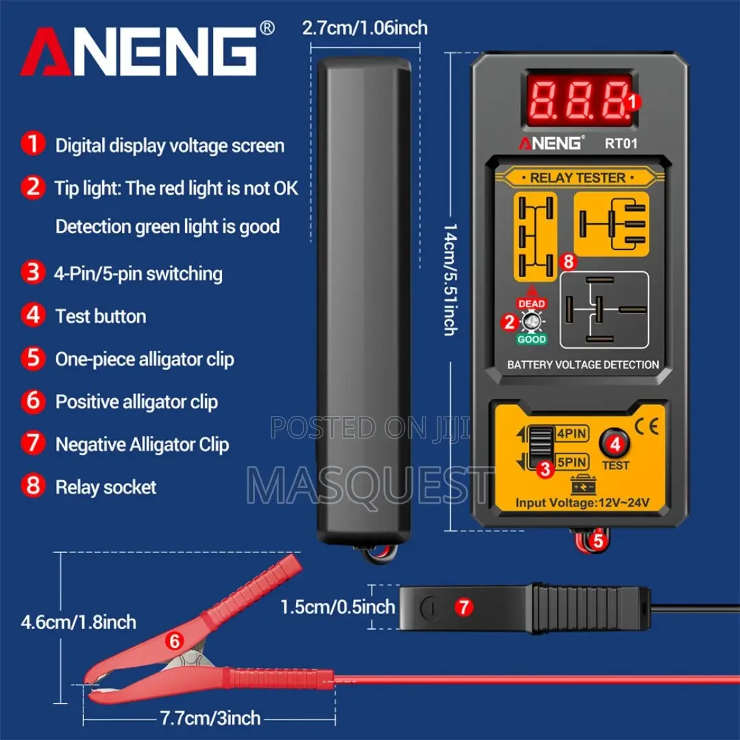 Aneng Digital Display Relay Tester Rt01