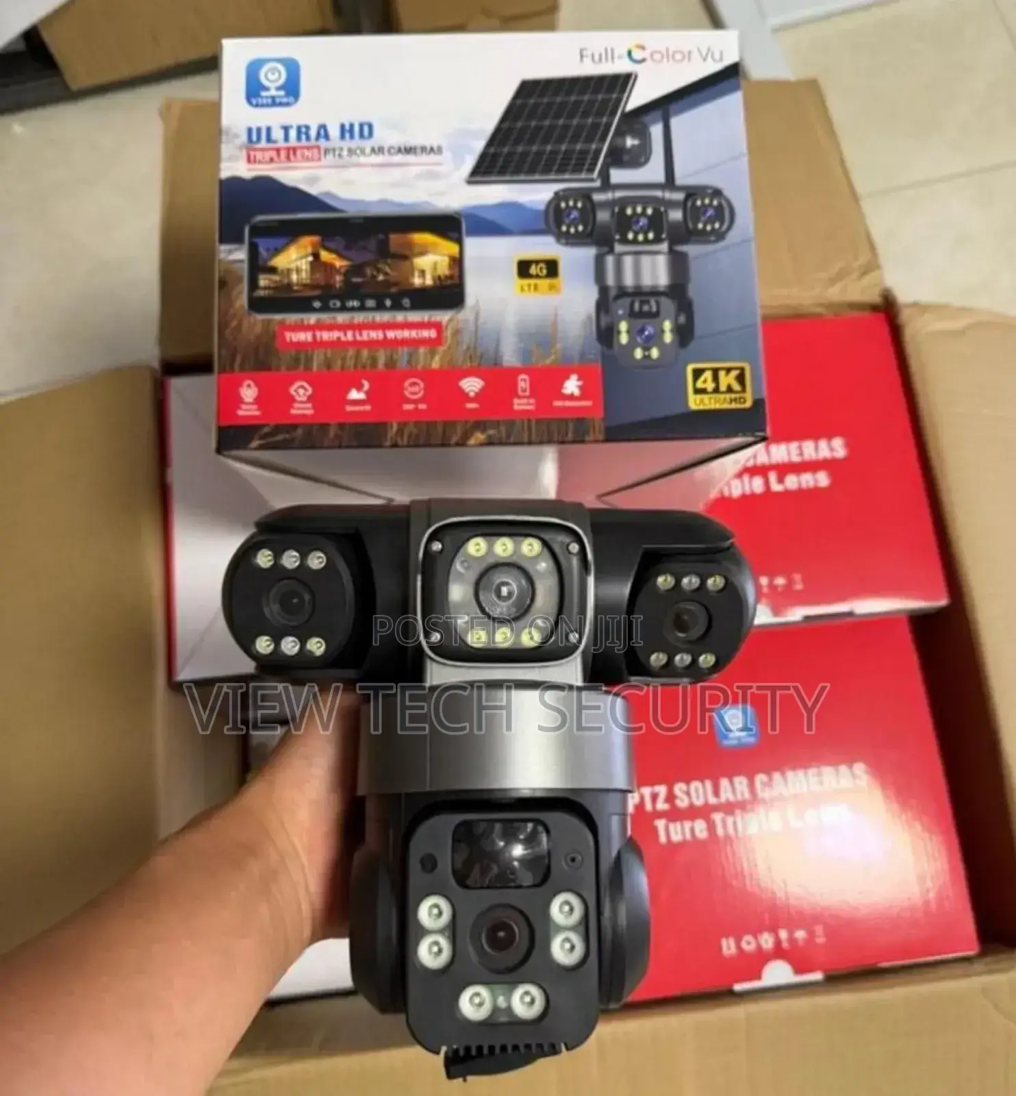 Triple Lens CCTV Solar Camera