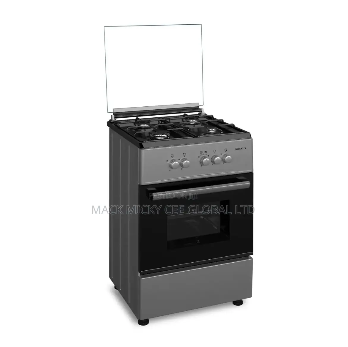 Maxi Gas Cooker 60x60 Cm (4) Burners Black Grey (Basic)