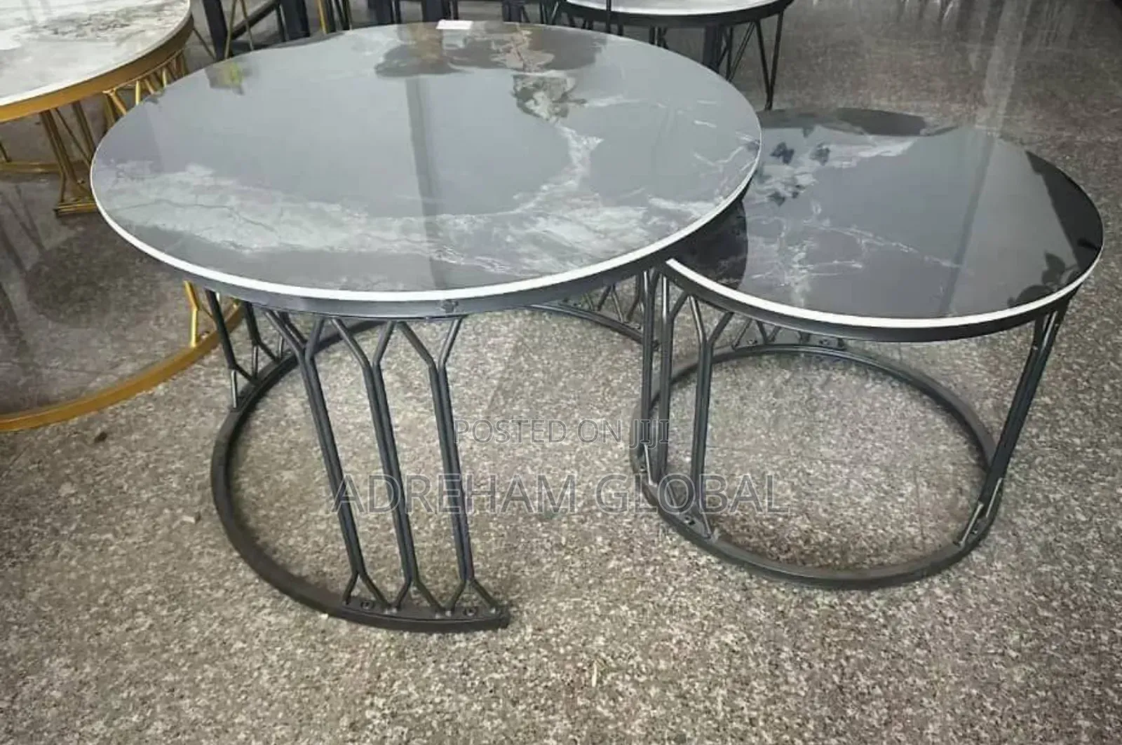 Real Marble Twin Table 80cm by 60cm