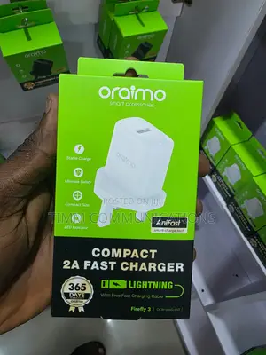 Oraimo Firefly 3 Compact 2a Fast Charger With Lightning Cable