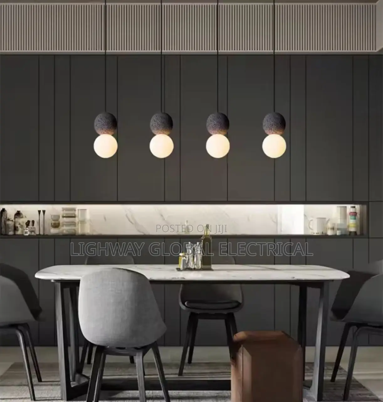 Single Head Cement Led Chandelier Dropping