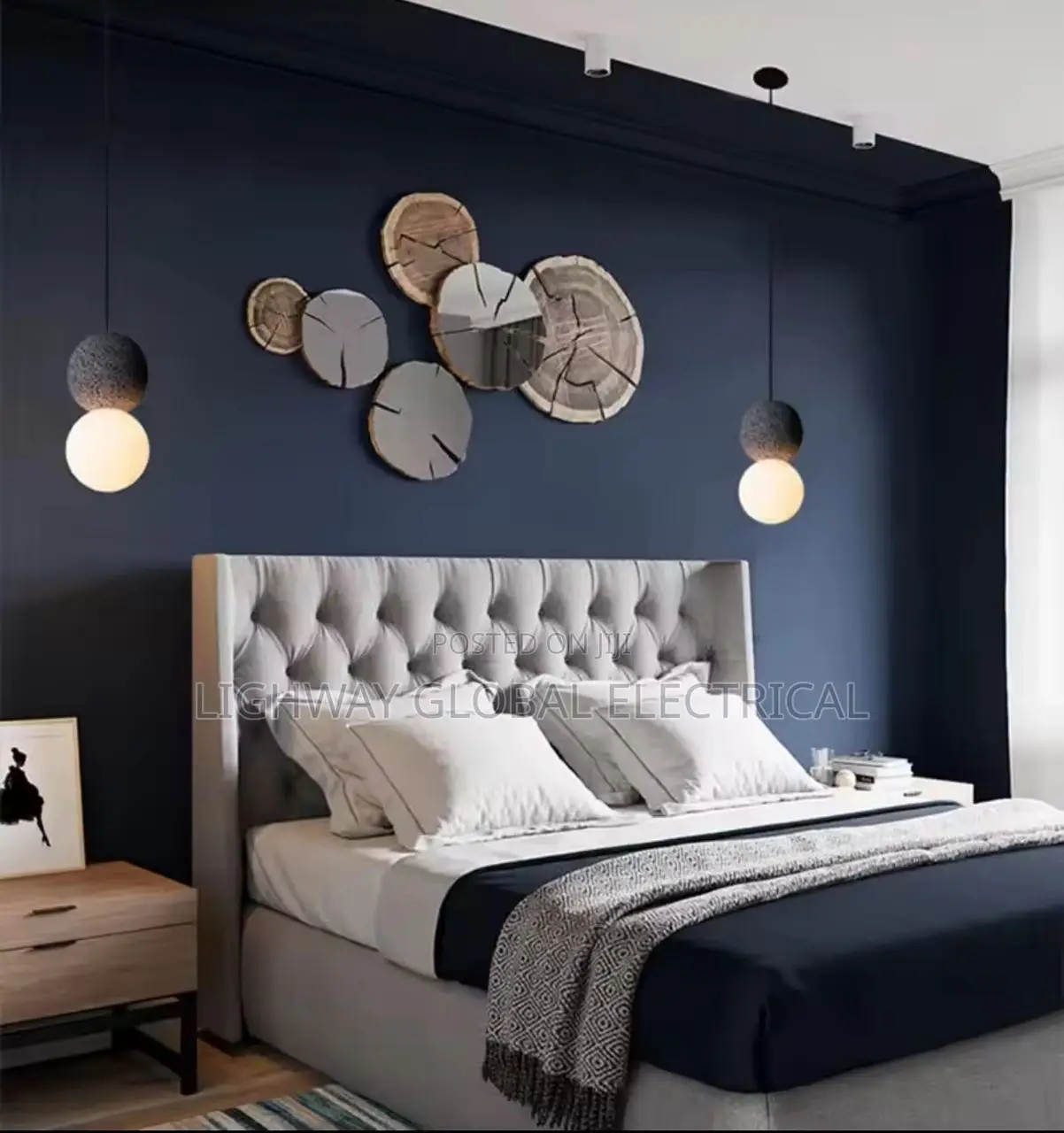 Single Head Cement Led Chandelier Dropping