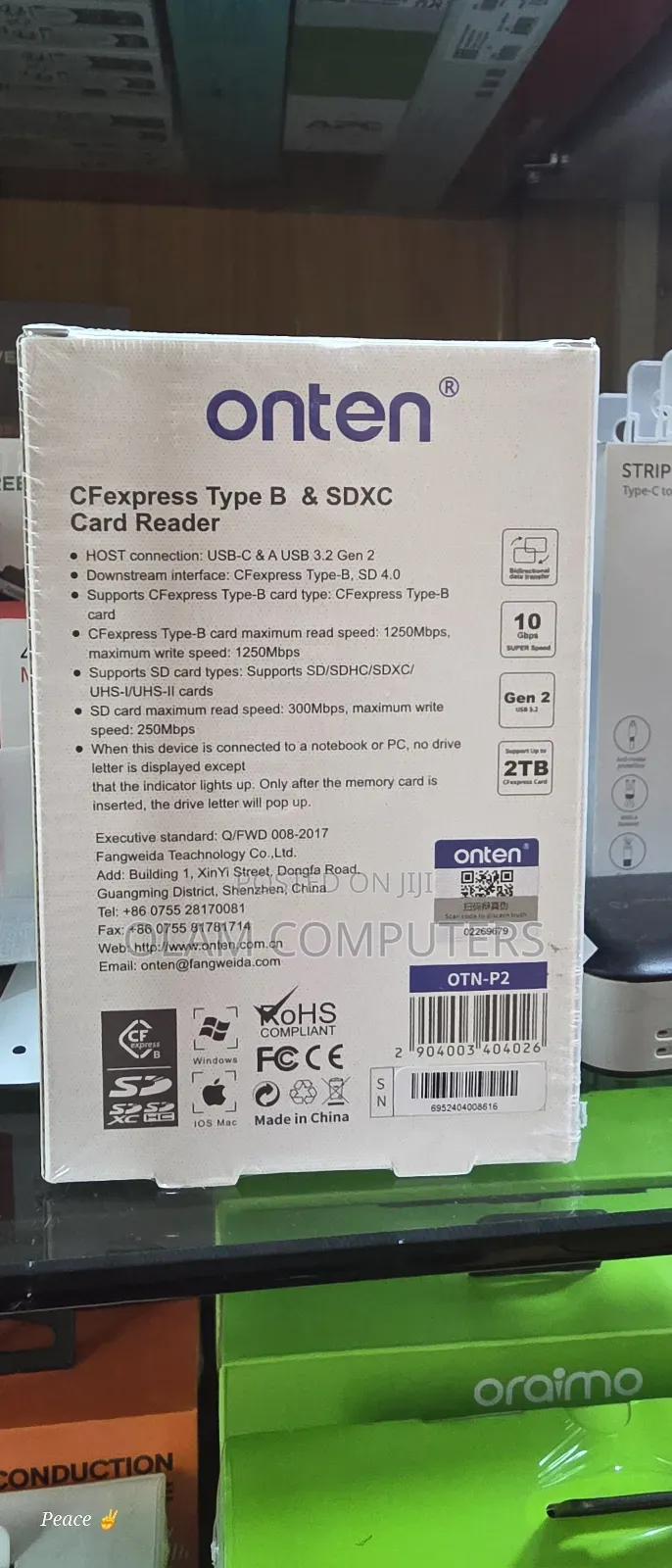Onten Otn-P2 2 in 2 Cfexpress Card Reader