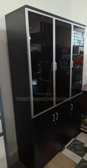 3-Door Bookshelf (Black)