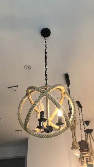 Industrial Hemp Rustic Rope Pendant Light
