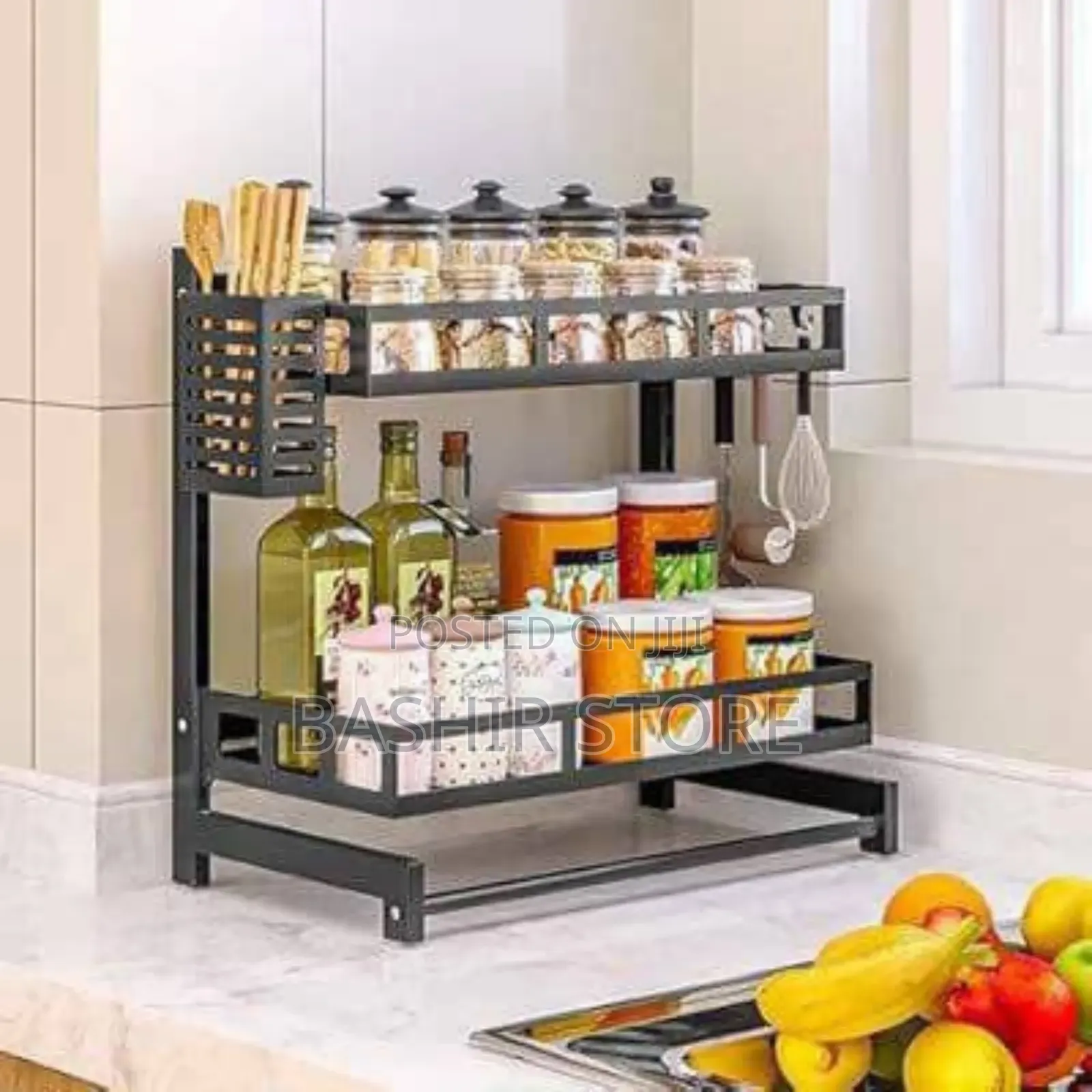 Two-Tier Spice Rack Organizer.