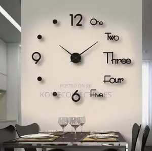 3d Diy Clock! . Number + Word Design .: Gold . Size: 120cm .