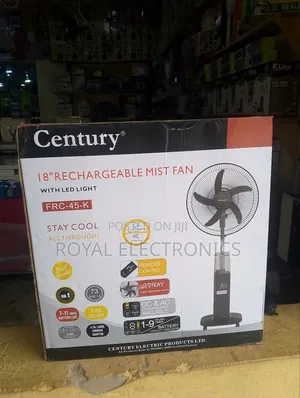 Brand New Century 18" Inches Rechargeable Mist Fan With Led Light