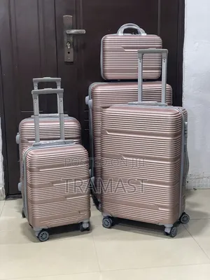 Tengfei 5 Set Unisex Travel Luggage – Peach Color