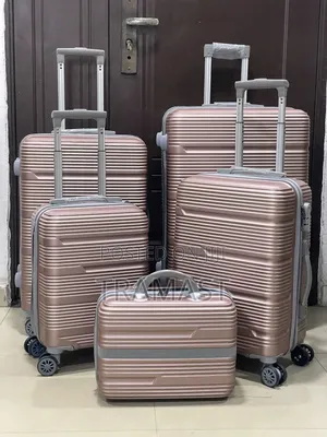 Tengfei 5 Set Unisex Travel Luggage – Peach Color