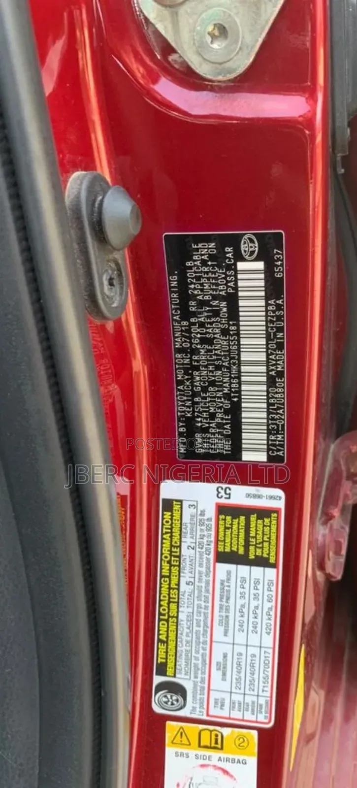 Toyota Camry 2018 Red
