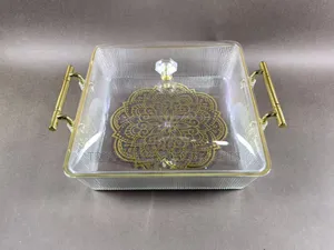Medium Size Acrylic Food Tray With Lid 