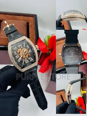 Franck Muller Stoned-Dial-Leather-Watches 