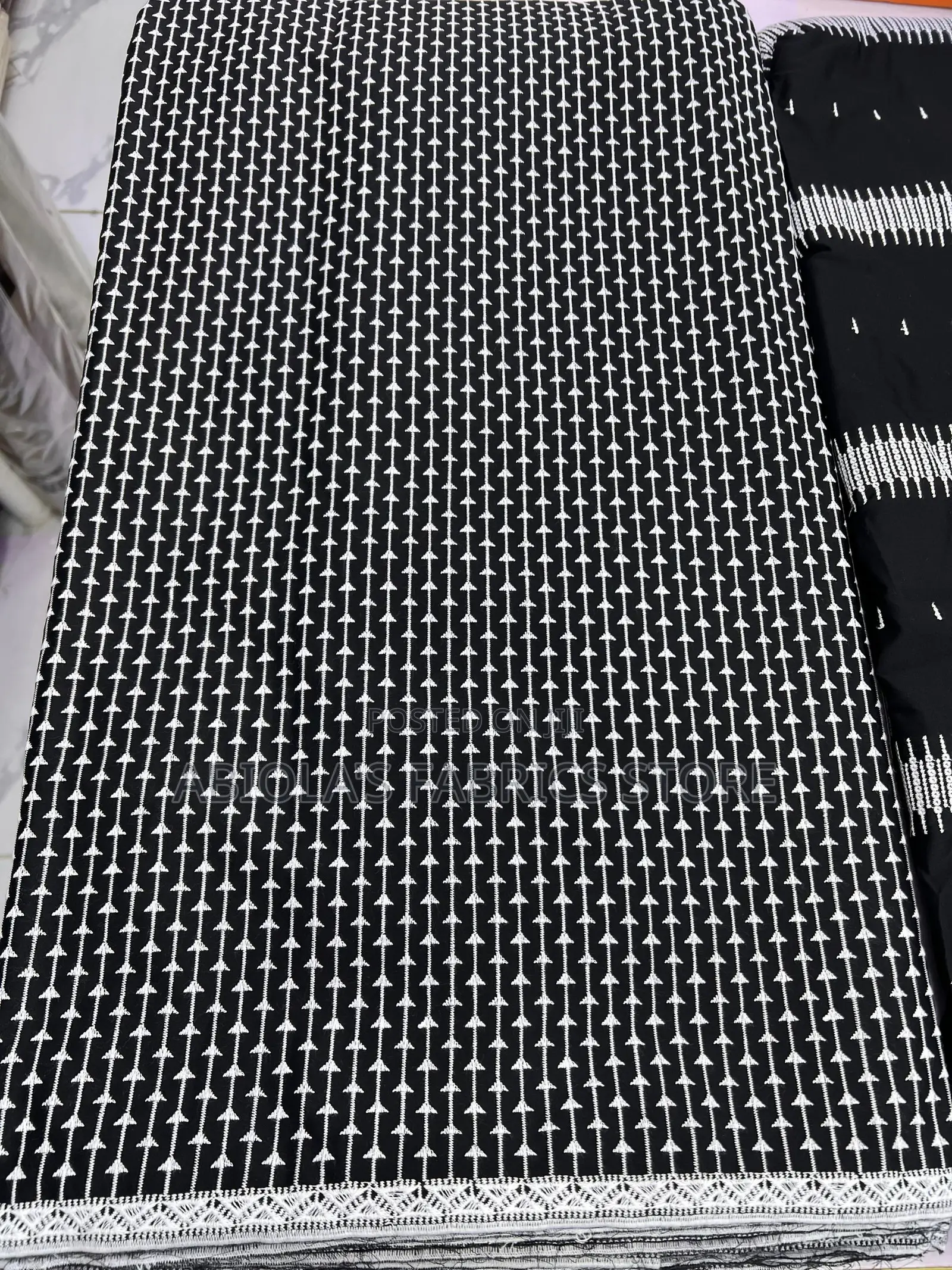 Swiss Voile Black and White Lace