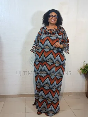 Ladies Long Stoned Ankara Gown