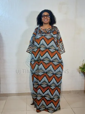 Ladies Long Stoned Ankara Gown