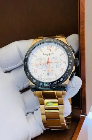 Ferragamo Quality Luxury Men Chronograph Chain Strap Wristwatch