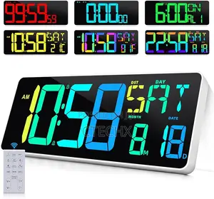 Xrexs 18 Inch Large Display RGB Digital Wall Clock With Remote Control