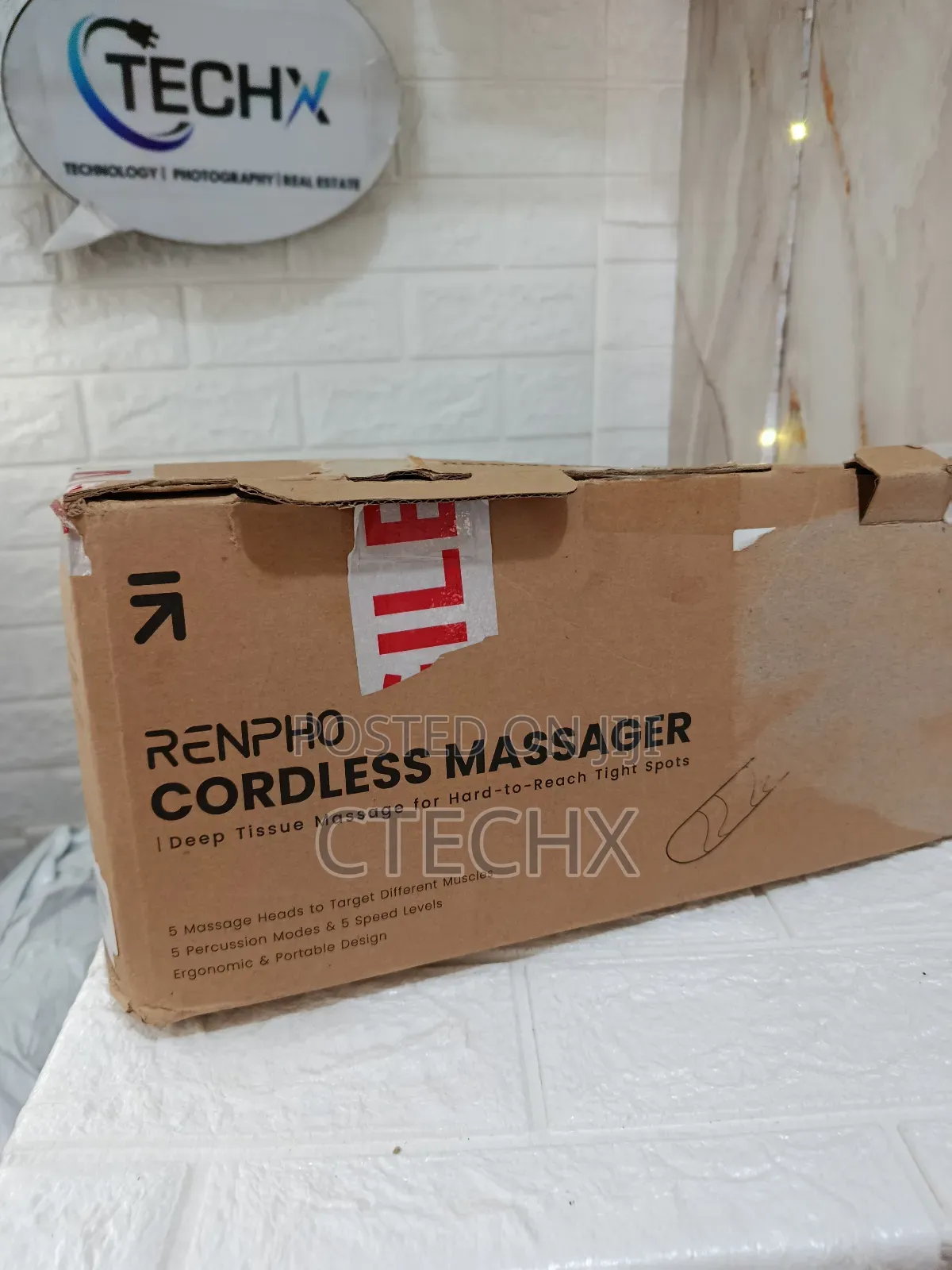Renpho Rechargeable Cordless Deep Tissue Massager For Muscles, Back